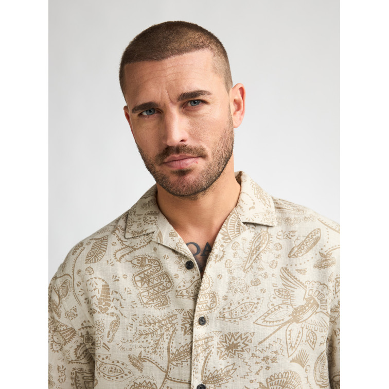 chemise homme  petrol industries men shirt short sleeve aop