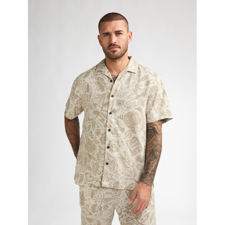 chemise homme  petrol industries men shirt short sleeve aop