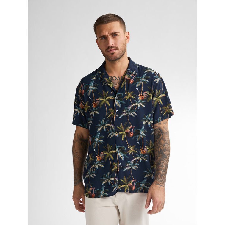 chemise homme  petrol industries men shirt short sleeve aop