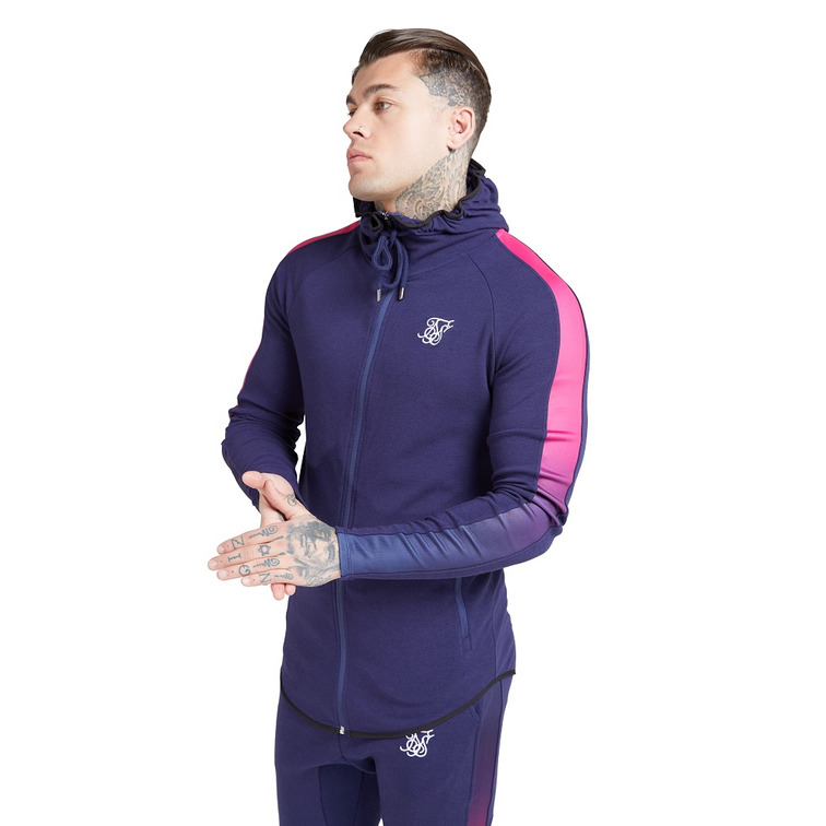 sweat-shirt homme  siksilk siksilk fade panel zip through