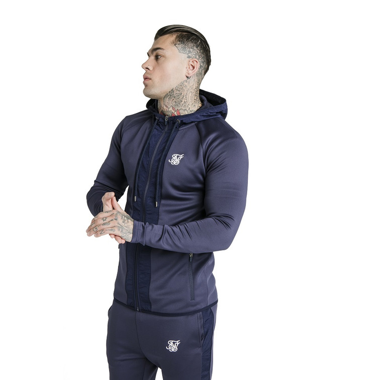 sweat-shirt homme  siksilk siksilk creased nylon zip thro