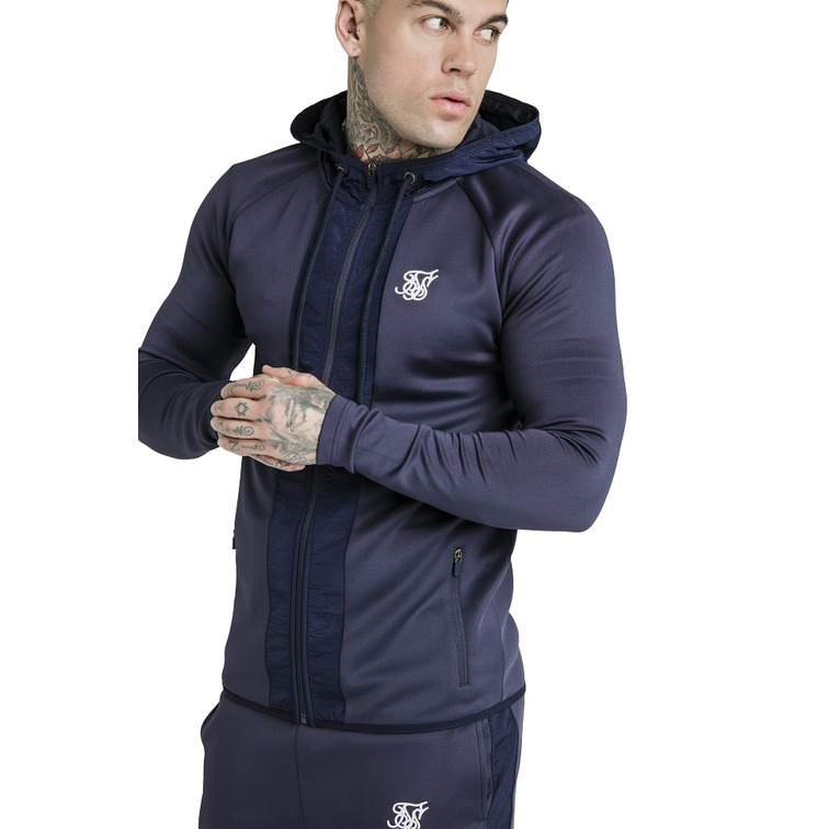 sweat-shirt homme  siksilk siksilk creased nylon zip thro