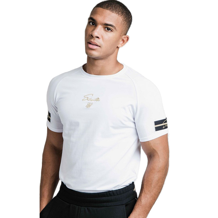 t-shirt homme  siksilk exposed tape raglan gym tee