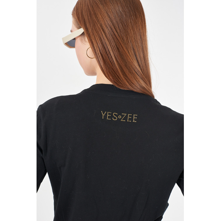 t-shirt femme  yes zee t-shirt donna girocollo, dritt