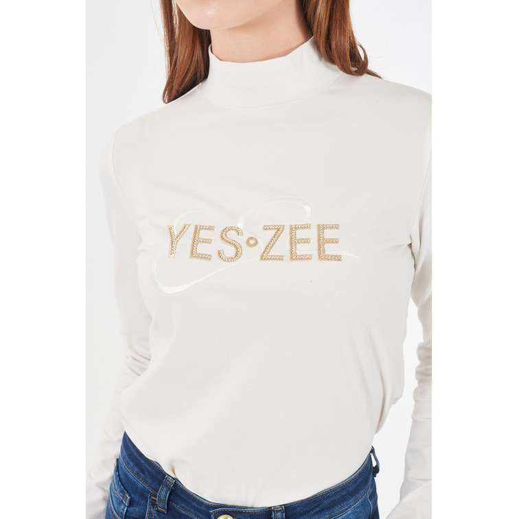 t-shirt femme  yes zee t-shirt donna lupetto, m/l