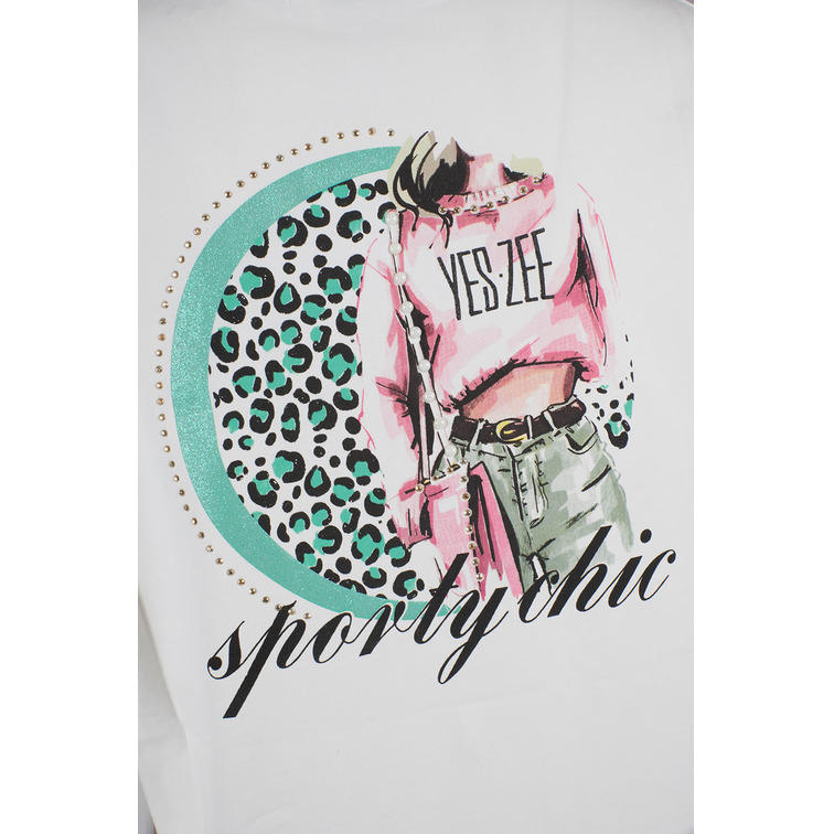 t-shirt femme  yeszee t-shirt donna morbida m/c