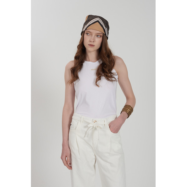 t-shirt femme  yes zee top cropped smanicato