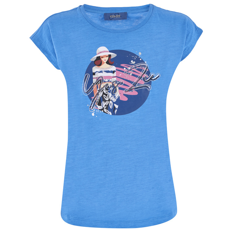 t-shirt femme  yes zee t-shirt donna mordiba, girocol