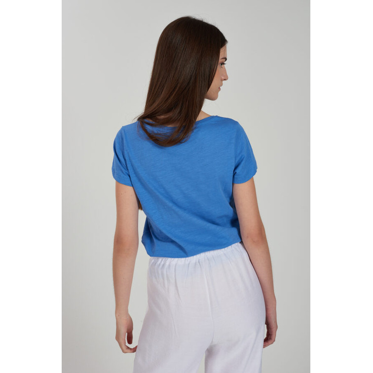 t-shirt femme  yes zee t-shirt donna scollo a madonna