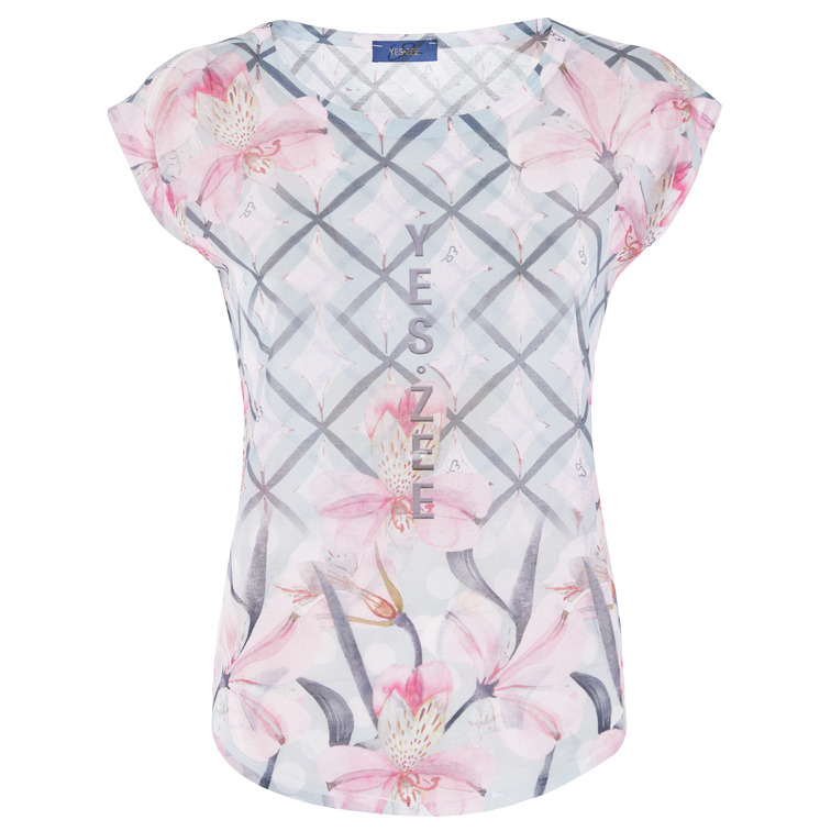 t-shirt femme  yes zee t-shirt donna smanicata, stamp