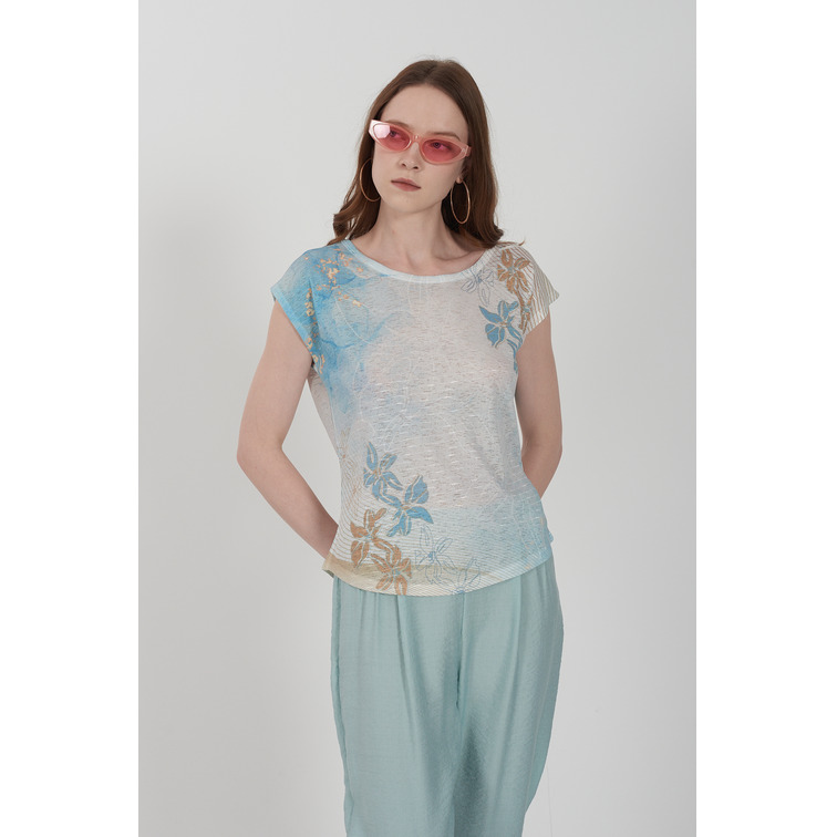 t-shirt femme  yes zee t-shirt donna smanicata, stamp
