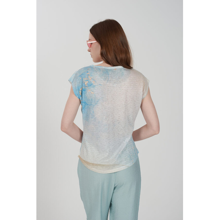 t-shirt femme  yes zee t-shirt donna smanicata, stamp