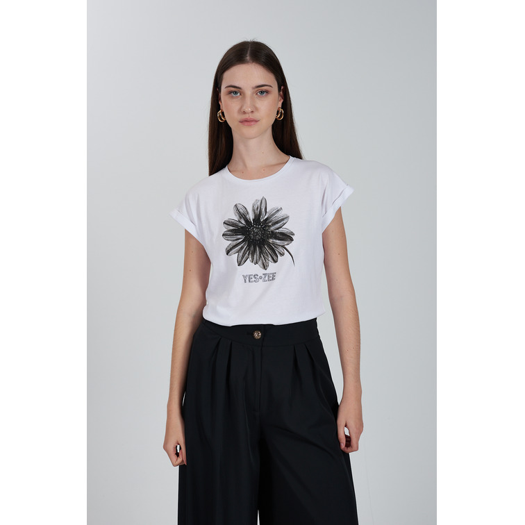 femme t-shirt donna manica a kisinge 0101
