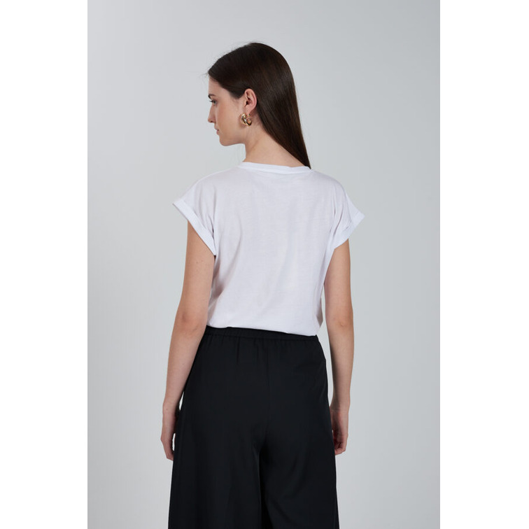 femme t-shirt donna manica a kisinge 0101