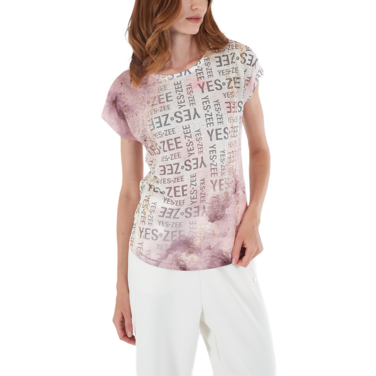 t-shirt femme  yes zee t-shirt donna, stampa sublimat