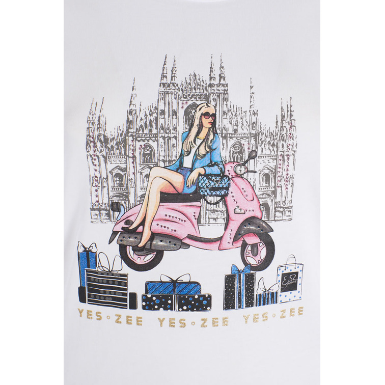 t-shirt femme  yeszee t-shirt donna girocollo m/c
