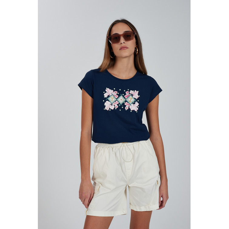 t-shirt femme  yes zee t-shirt donna girocollo, m/c