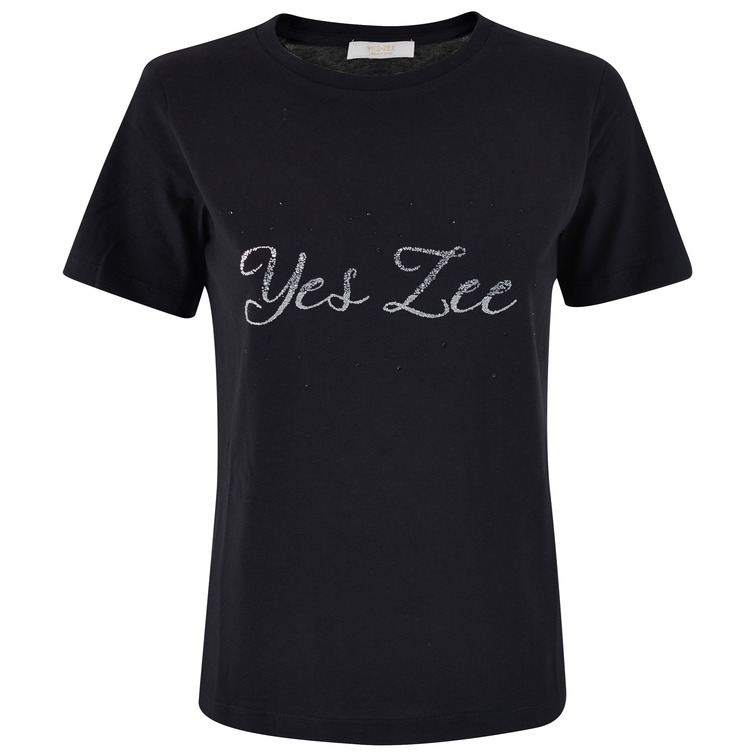 t-shirt femme  yes zee t-shirt donna corta, girocollo
