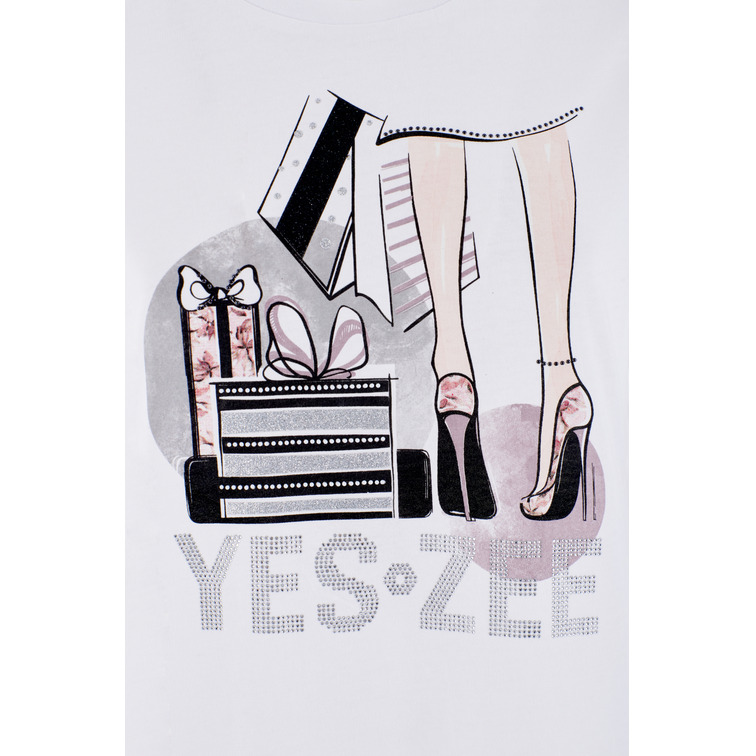 t-shirt femme  yes zee t-shirt donna girocollo, m/c