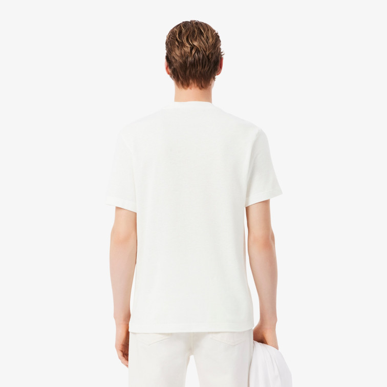 t-shirt homme  lacoste tee-shirts col rond homme adul