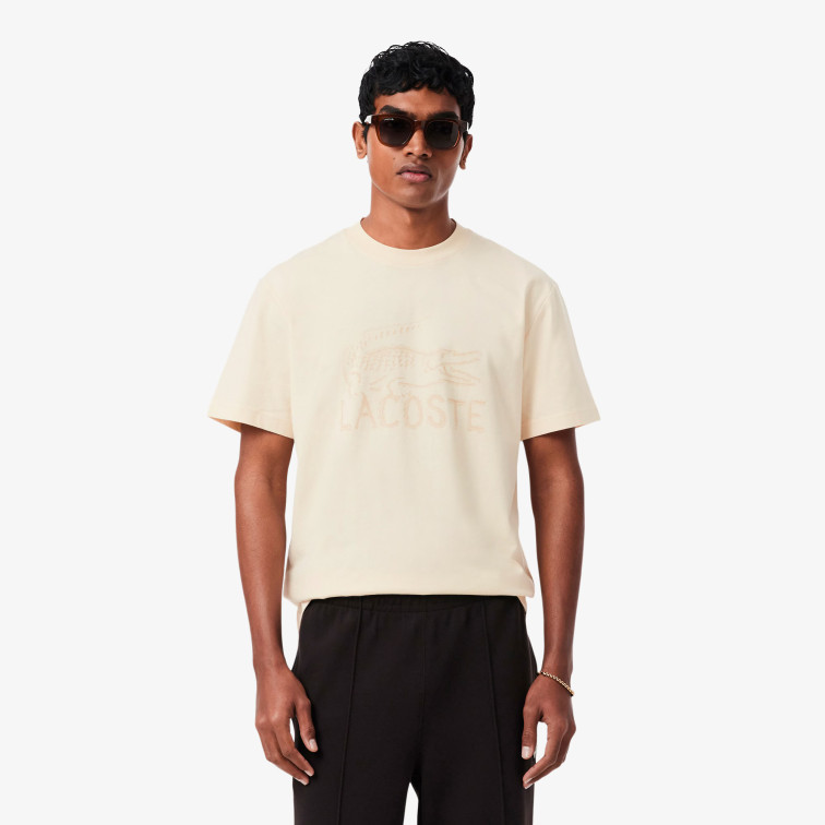 t-shirt homme  lacoste tee-shirts col rond homme adul