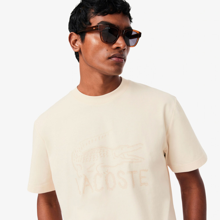 t-shirt homme  lacoste tee-shirts col rond homme adul