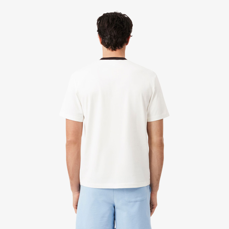 t-shirt homme  lacoste tee-shirts col rond homme adul
