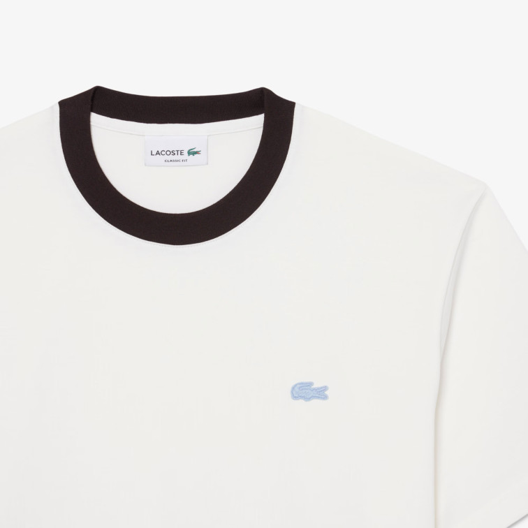 t-shirt homme  lacoste tee-shirts col rond homme adul