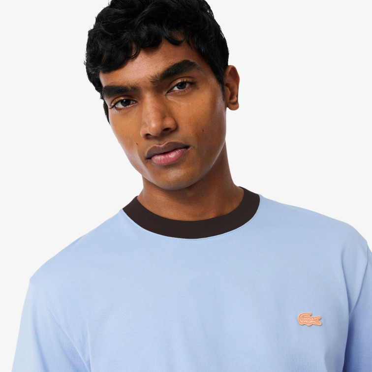t-shirt homme  lacoste tee-shirts col rond homme adul