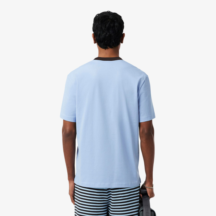 t-shirt homme  lacoste tee-shirts col rond homme adul