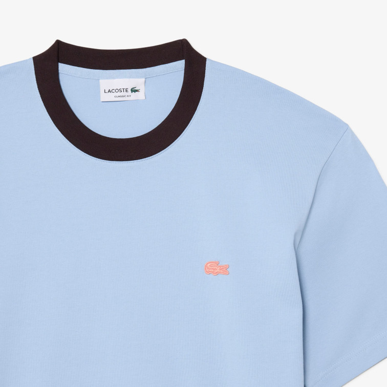 t-shirt homme  lacoste tee-shirts col rond homme adul