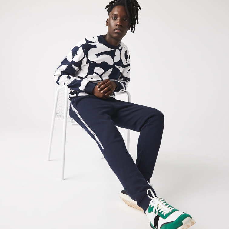 pantalon de jogging fuselé en molleton homme lacoste