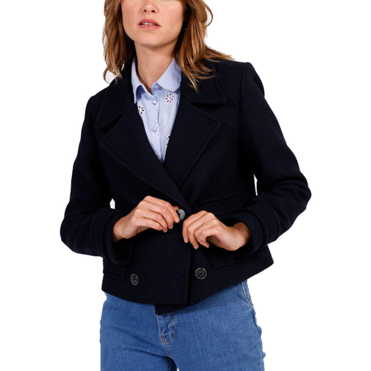 veste courte en mélange de laine femme naf naf