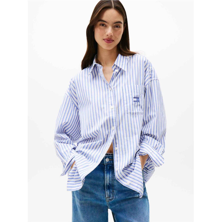 femme tjw ovs badge stripe shirt c5z
