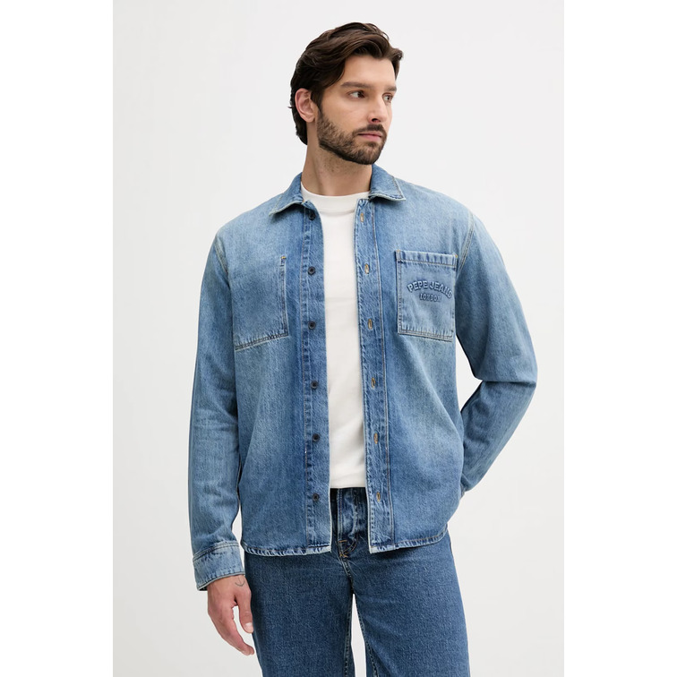 pôle homme  pepe jeans relaxed shirt weston fs dusk b
