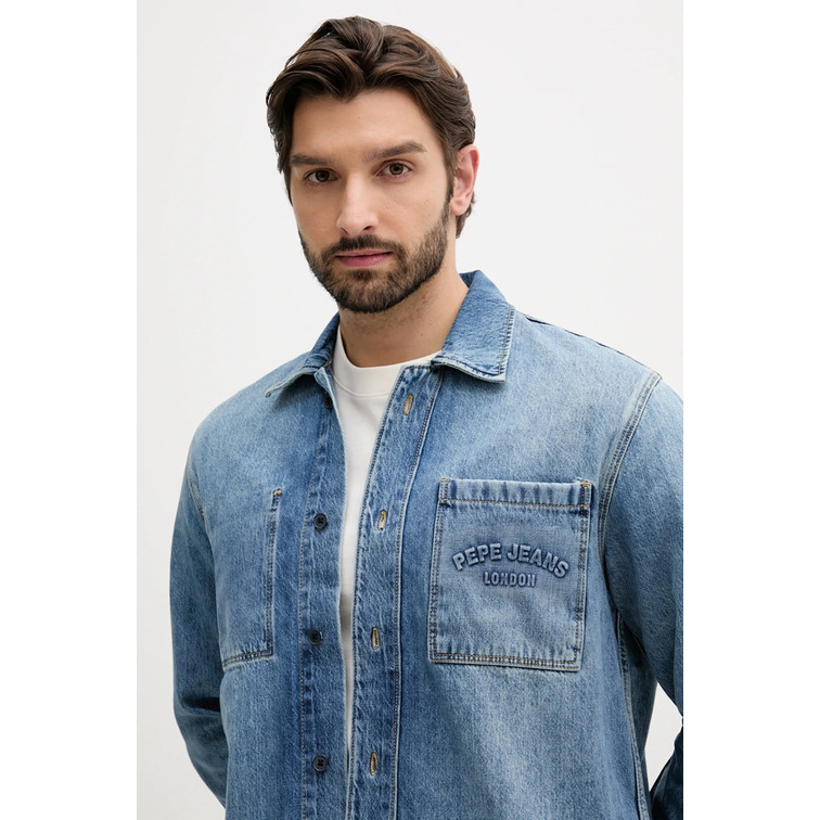 pôle homme  pepe jeans relaxed shirt weston fs dusk b