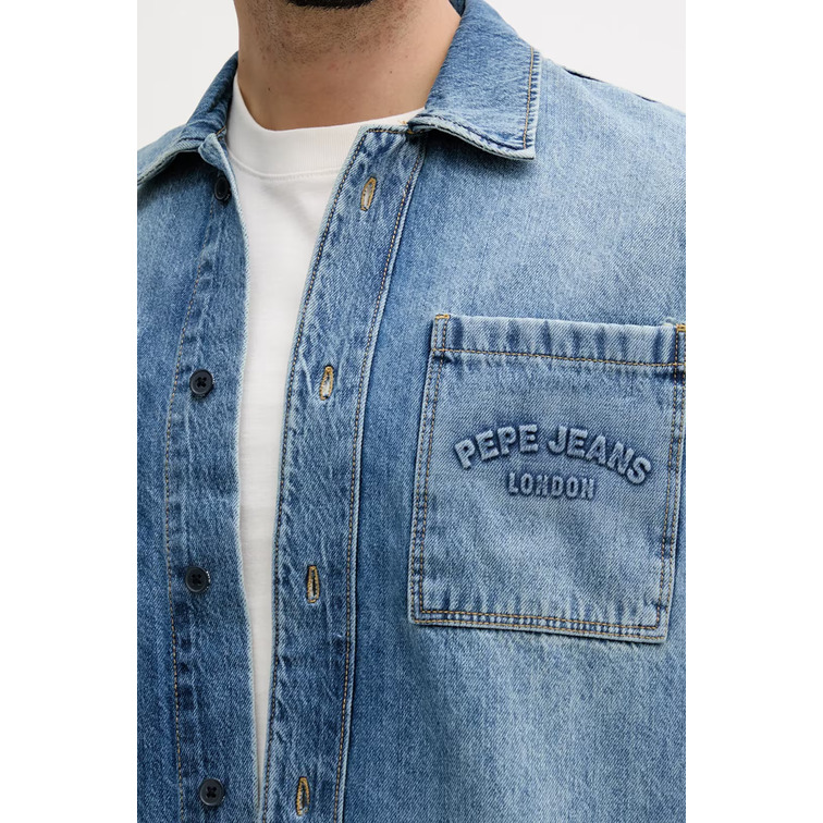 pôle homme  pepe jeans relaxed shirt weston fs dusk b