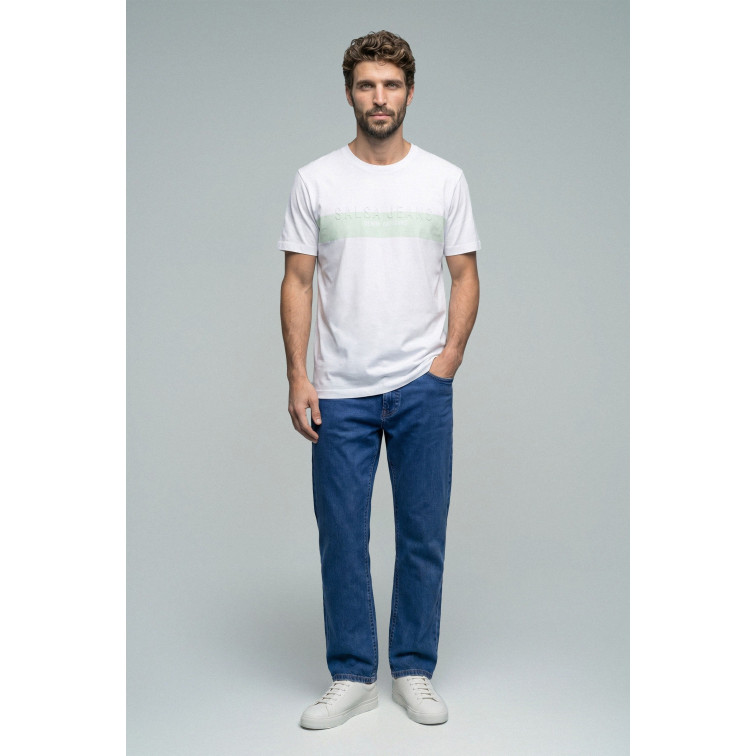 t-shirt homme  salsa jeans t-shirt slim fit branding colo