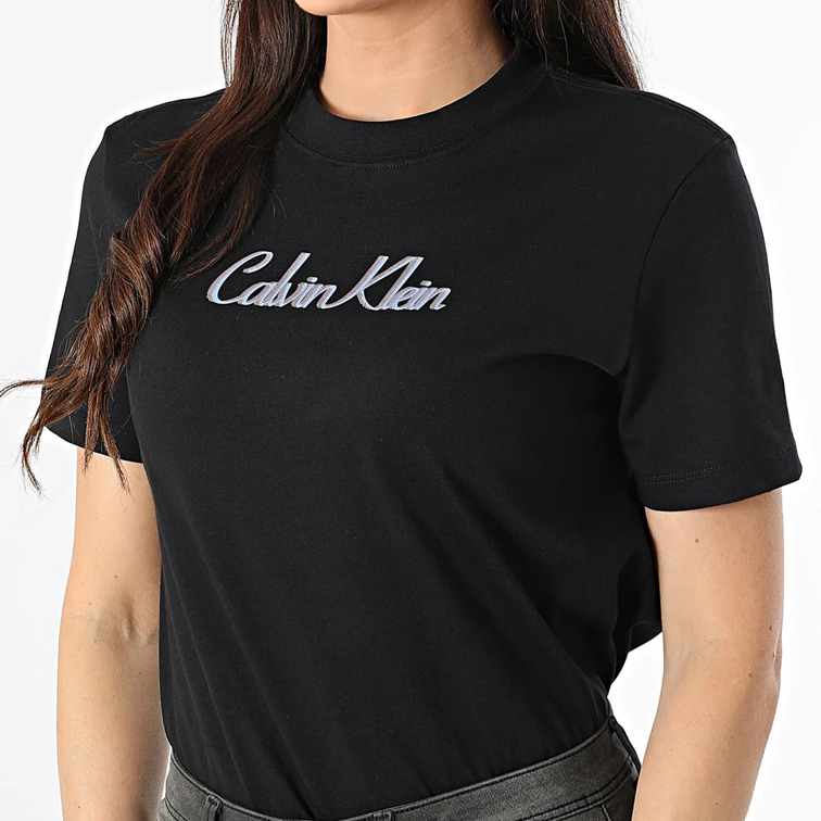 t-shirt femme  calvin klein w ss 20s classic logo tee