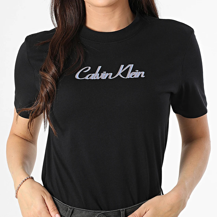 t-shirt femme  calvin klein w ss 20s classic logo tee