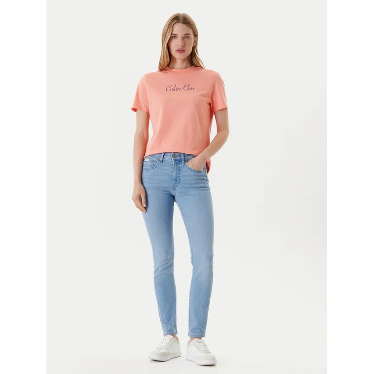 t-shirt femme  calvin klein w ss 20s classic logo tee