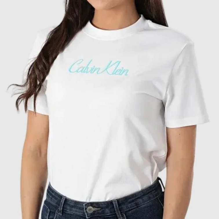 t-shirt femme  calvin klein w ss 20s classic logo tee