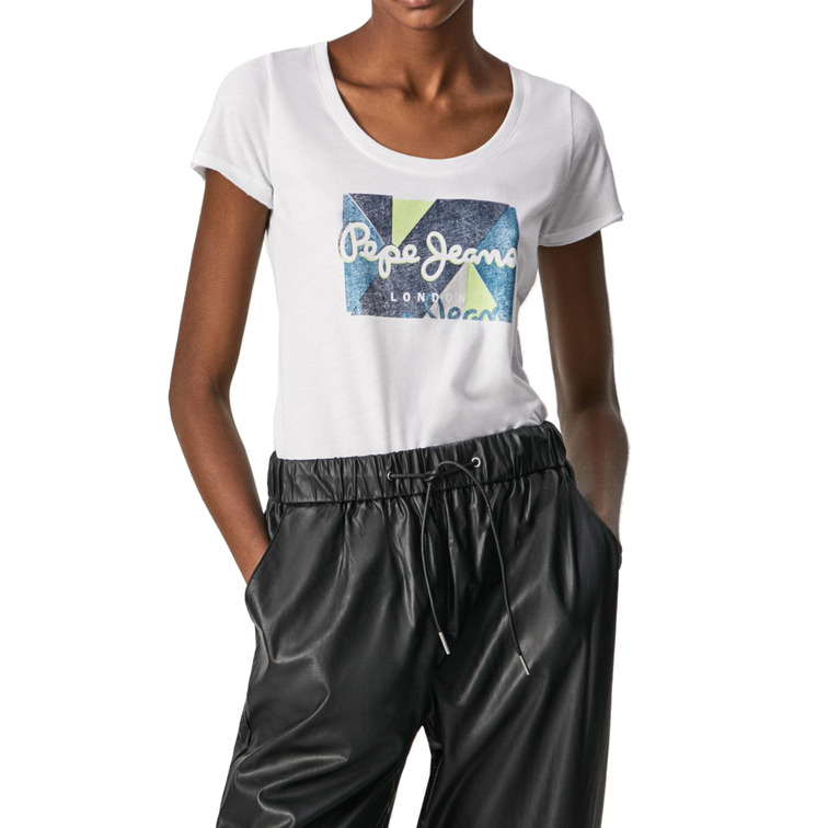 t-shirt femme logo desgastado pepe jeans dafne