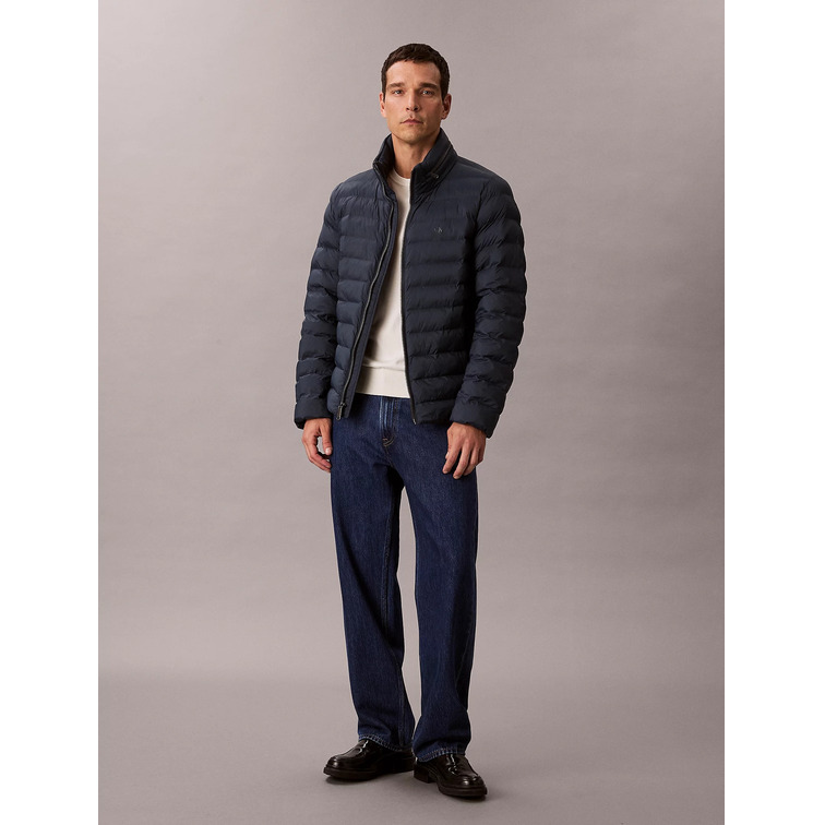 cazadora homme  calvin klein m ls nylon lt wt hooded  fz pu