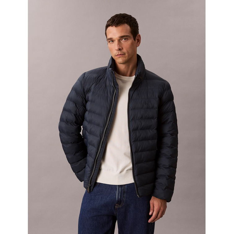 cazadora homme  calvin klein m ls nylon lt wt hooded  fz pu