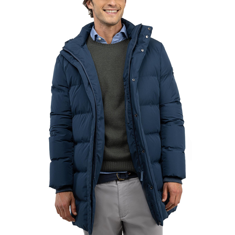 cazadora homme  el ganso manteau plumas largo azul