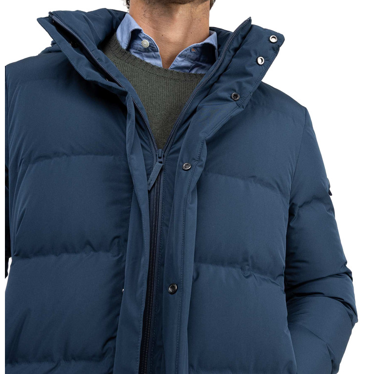 cazadora homme  el ganso manteau plumas largo azul