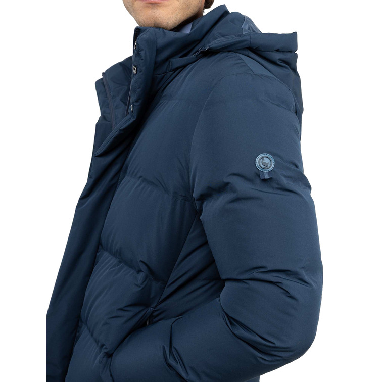 cazadora homme  el ganso manteau plumas largo azul