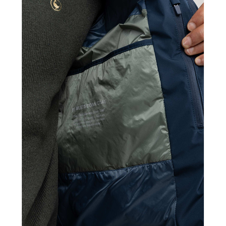 cazadora homme  el ganso manteau plumas largo azul