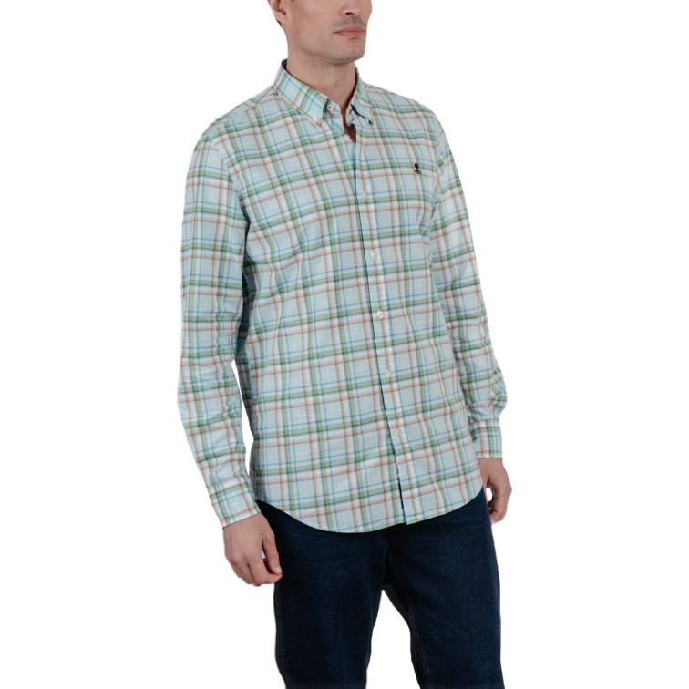 homme chemise popelin cuadros verde